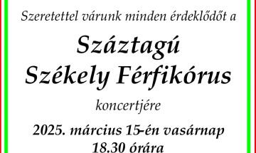 Száztagú Székely Férfikórus koncertje